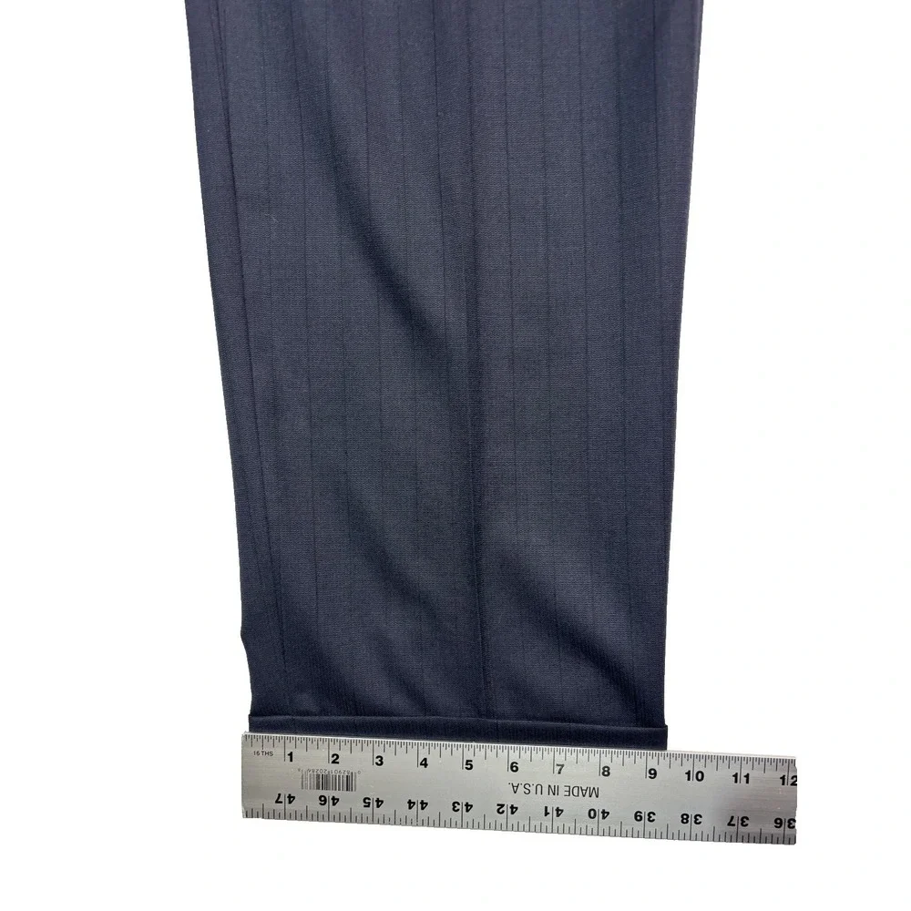 vtg 90s Yves Saint Laurent 42L 36x32 Navy Double Breasted 2pc Pant Suit Wool